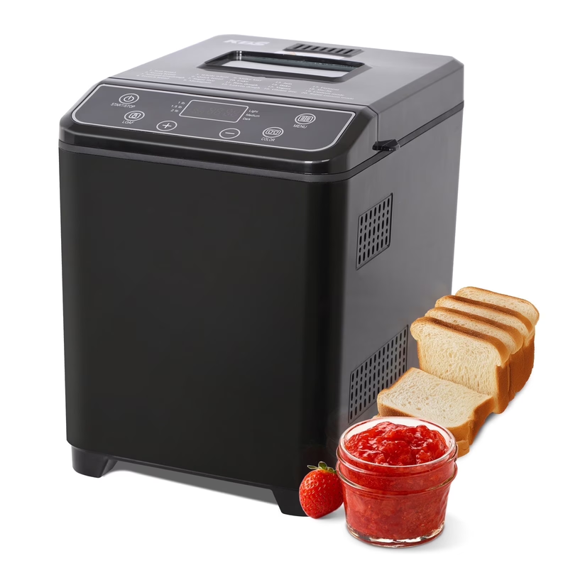 2LB 20-in-1 Bread Maker Machine Black LCD Automatic 2 Custom Menus 0709