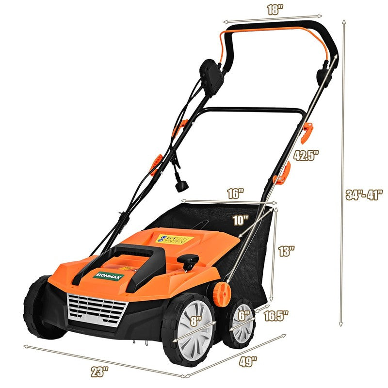 Ironmax 15" Electric Lawn Dethatcher – 13Amp Corded Scarifier with 50L Collectio8