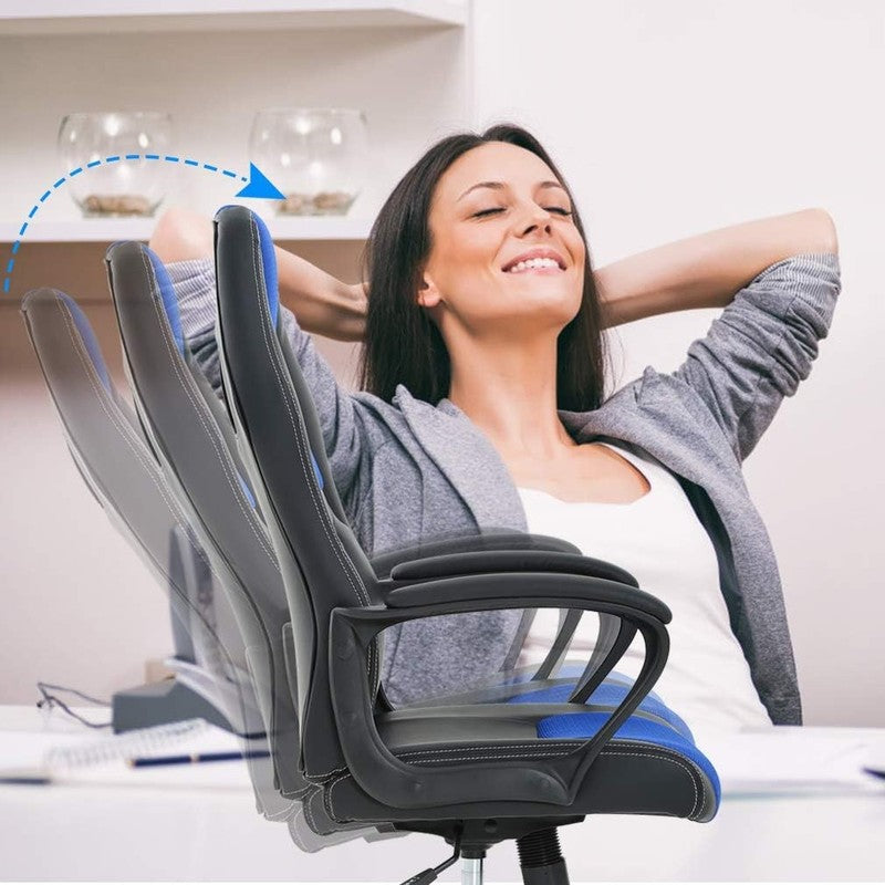 Affordable Ergonomic Office Chair with Lumbar Support   Blue Gaming Desk Chair5