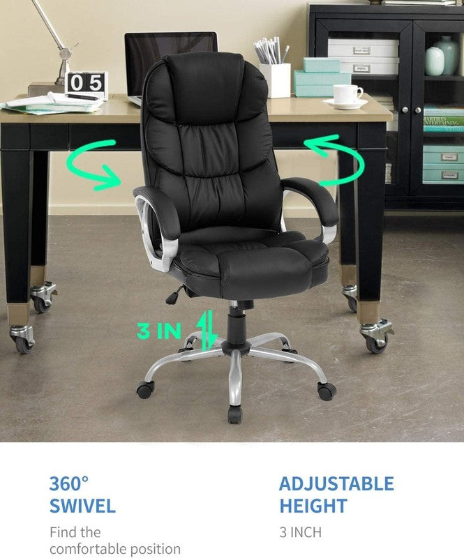 Ergonomic High Back Office Chair with Lumbar Support and Armrests - Black5