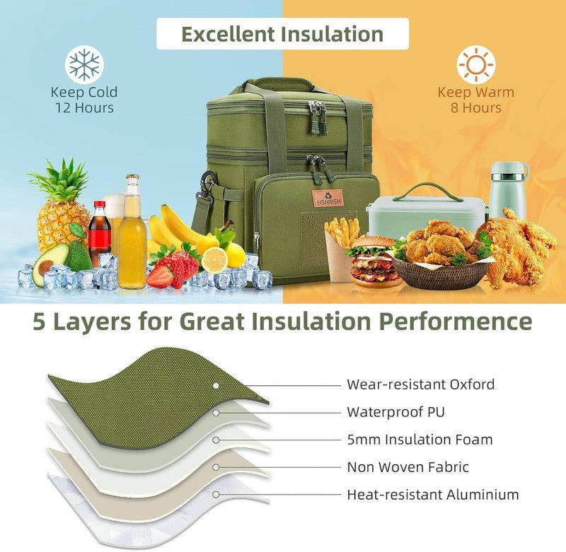 Large Expandable Tactical Lunch Bag 16L/24 Cans Army Green5
