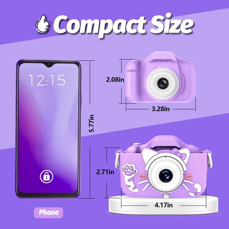 Kids Digital Video Camera Toy w/ Cartoon Cover 32GB SD Card Ages 3 81