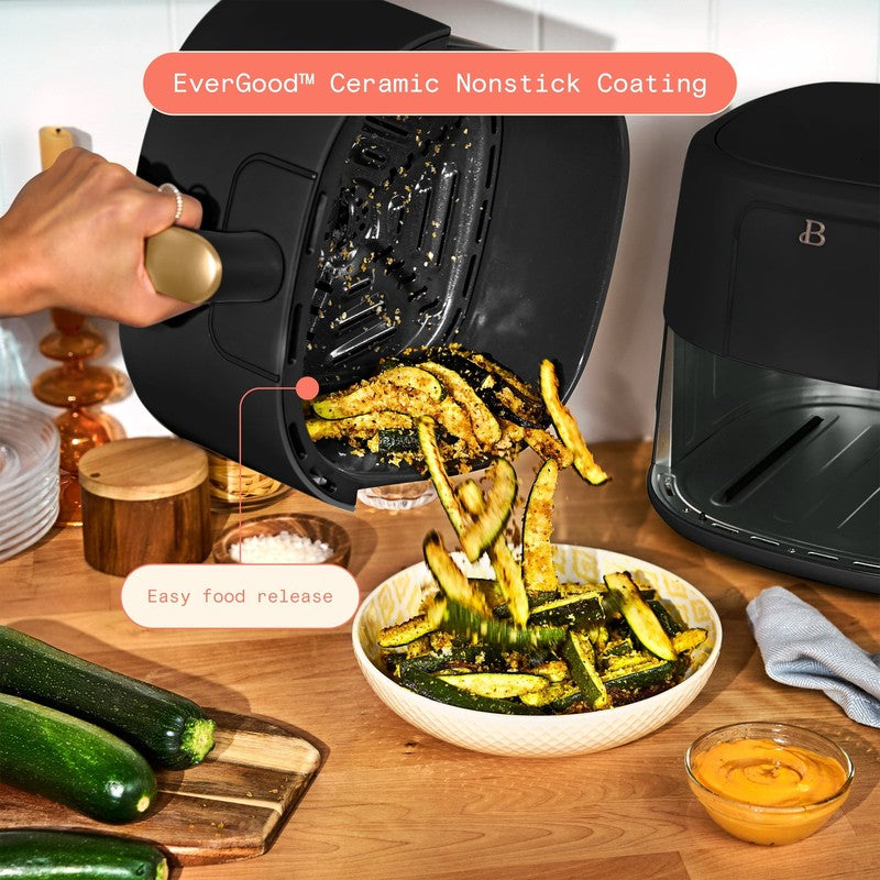 6 Qt Air Fryer w/ Turbocrisp Technology Evergood Ceramic Nonstick Black Sesame6