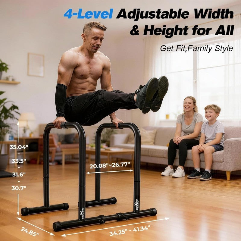 Heavy Duty Dip Station Parallette Push Up & Dip Stand Fitness Workout Bar4