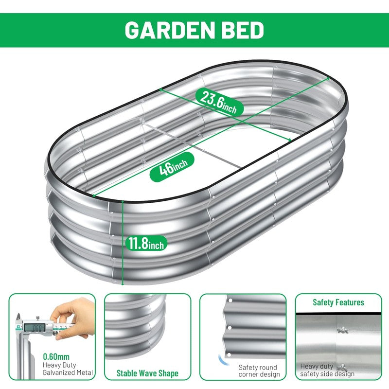 4X2X1 Ft Galvanized Raised Garden Bed – Outdoor Metal Planter Box for Vegetables3