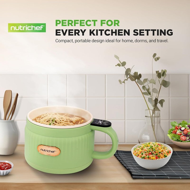 1.6QT Portable Electric Rice Cooker Lunch Maker Nonstick 6 Modes Green6