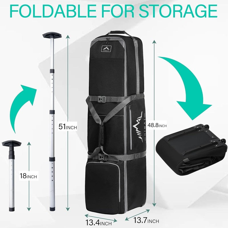 Golf Travel Bag w Adjustable Rod 900D Heavy Duty Oxford Fabric Airline Wheels1