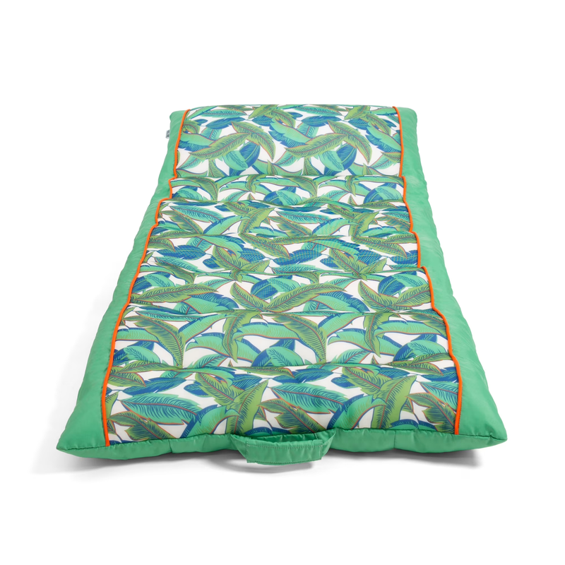 Kona No Inflation Needed Pool Lounger with Headrest, Tropical Palm Green Double 9