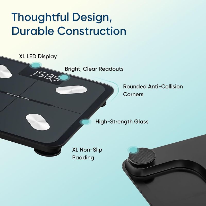 Smart Body Body Weight Scale BMI Body Fat Muscle Mass Bluetooth FSA HSA LED8