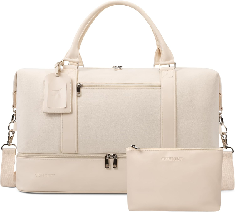 Weekender Bags for Women   21 Inch Large Travel Duffel Bag 2 Piece Set with Shoe11