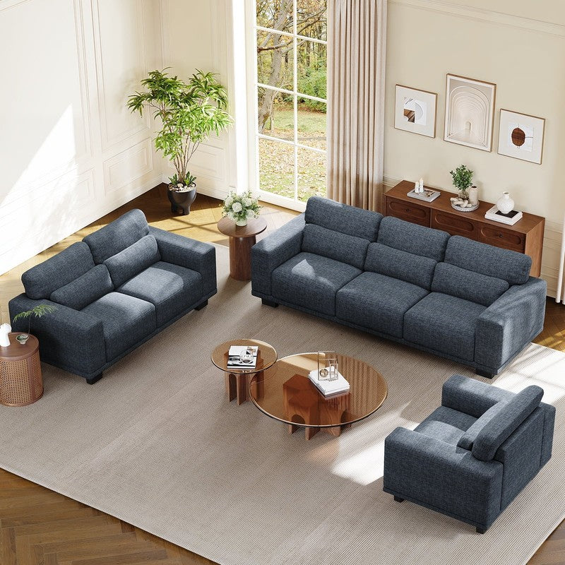 40" Oversized Accent Chair, Linen Upholstered Armchair with Washable Covers & Pi10