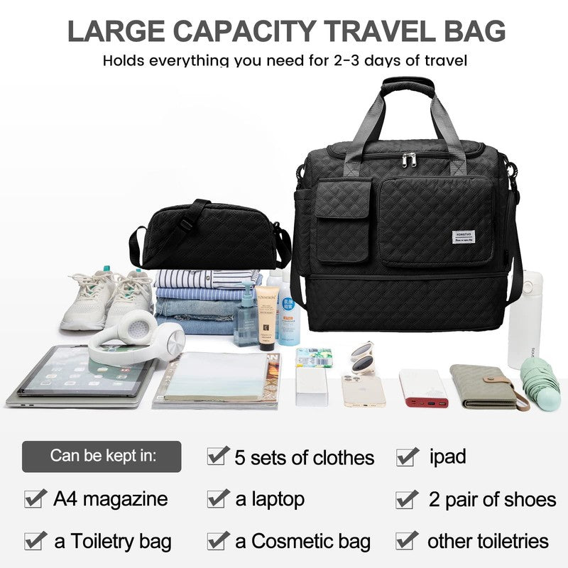 Travel Duffle Bag Weekender Bags for Women with Shoe Compartment Carry on Overni5