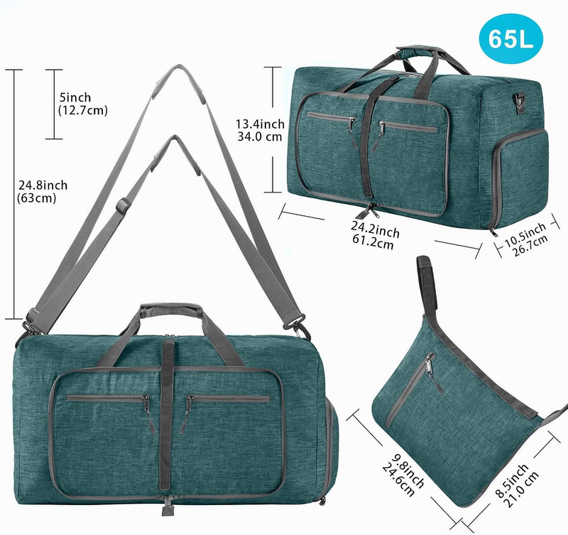 65L 85L 115L Foldable Travel Duffel Bag Weekender Overnight Shoe Pocket1