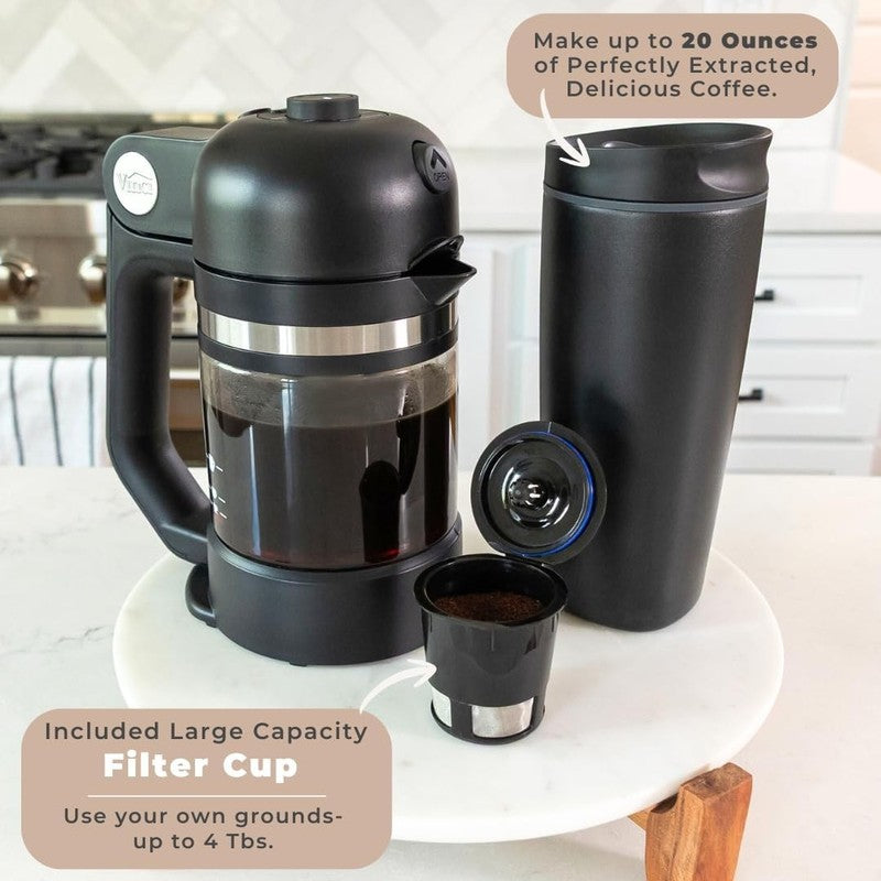 Micro Café Single Serve Coffee Maker K Cup Compatible Glass Carafe White5