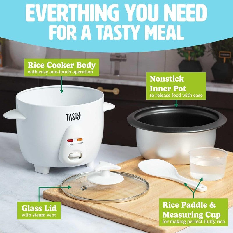 Mini Rice Cooker 1.5Qt White, Removable Nonstick Bowl, Auto Keep Warm4
