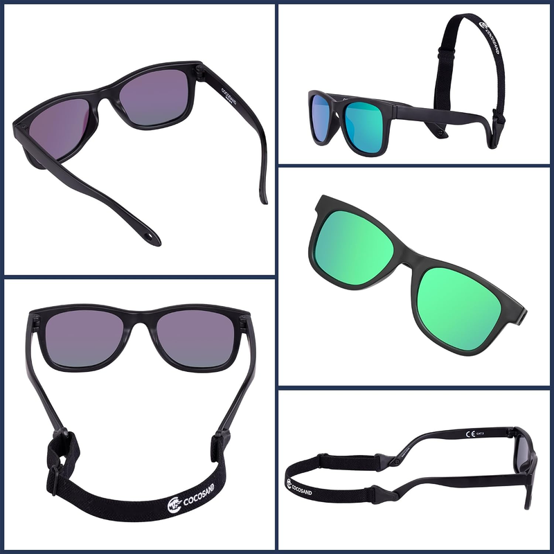   Polarized Baby Sunglasses UV400 Flexible Strap Infant Toddler 0 24 Months5