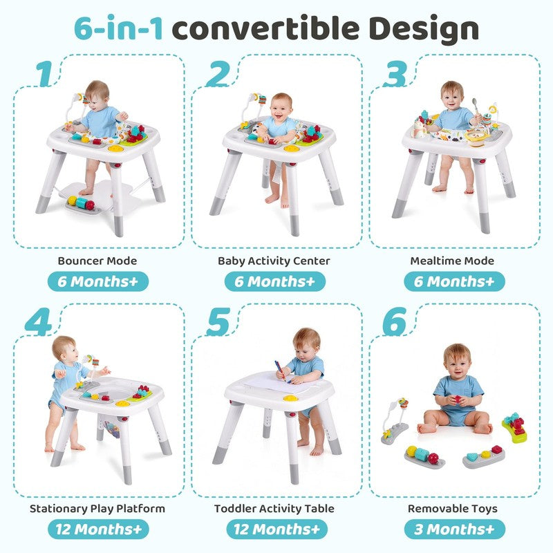 6-In-1 Baby Activity Center,Infant Activity Center Jumper with Detachable Toys a6