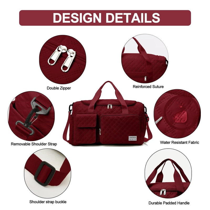 Travel Duffle Bag for Women Men, Weekender Overnight Bags Carry on Gym Bag with4