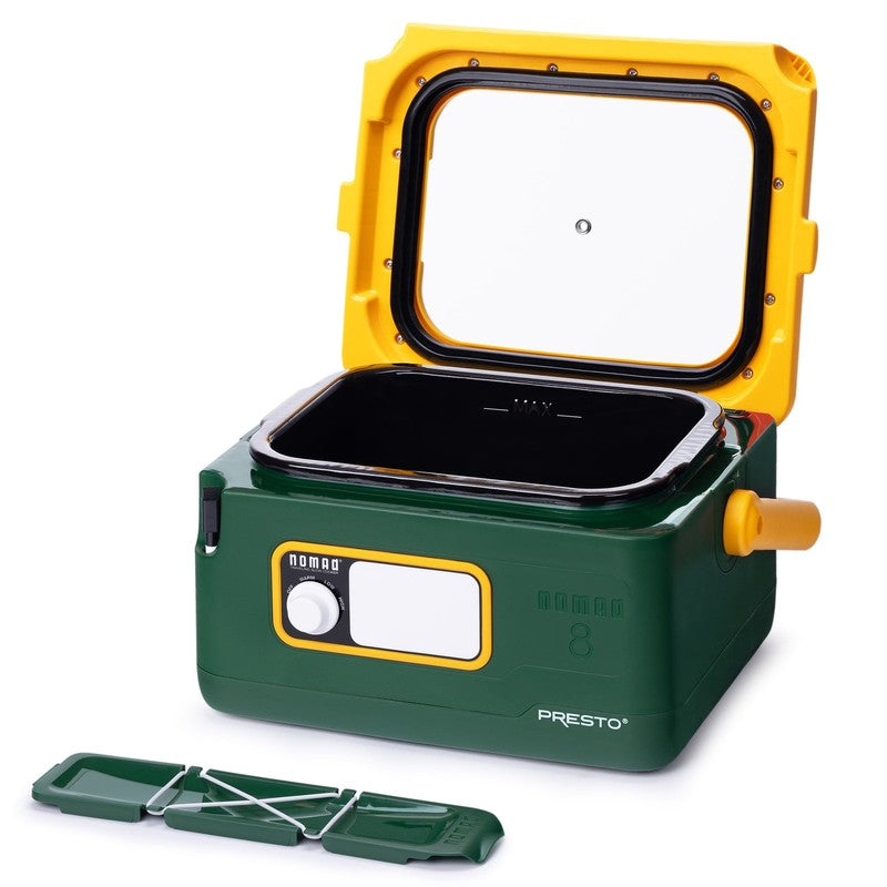 8 Quart Nomad Traveling Slow Cooker, Green/Gold3