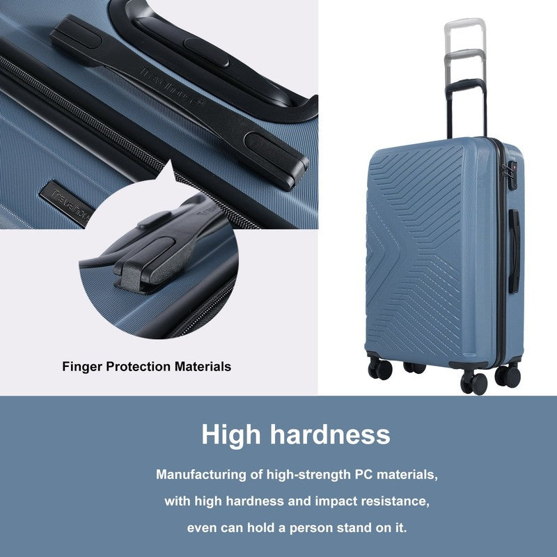 3Pc Hardside Luggage Set TSA Lock Spinner Wheels 20 24 28in Blue3