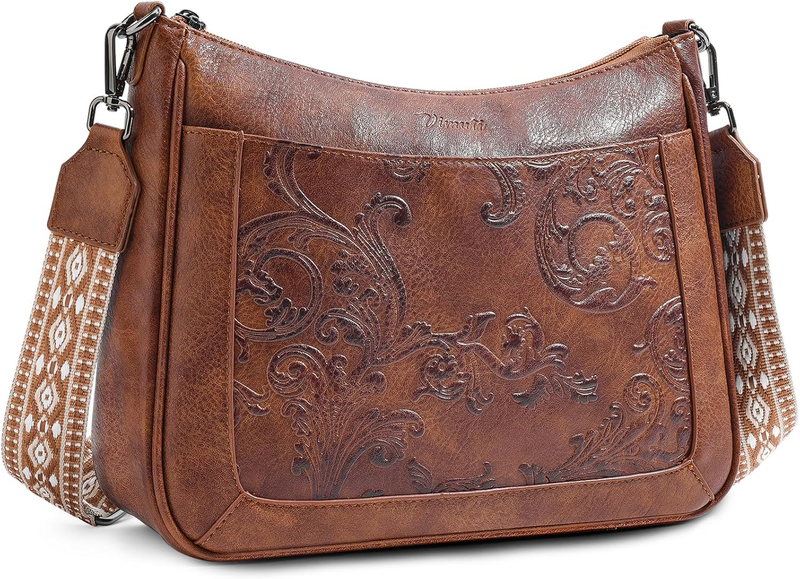 Women Crossbody Bag Vegan Leather Multi Pocket Adjustable Strap Shoulder Purse10