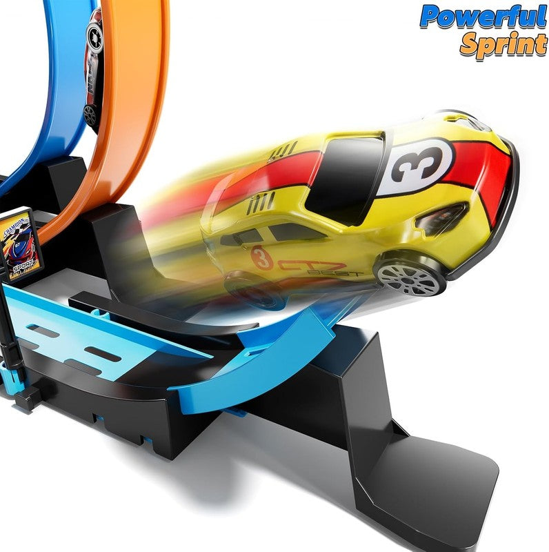 Toy Car Track Gift Set for Boys Kids Age 3 5 4 7 8 12, Long Race Tracks with 4 A3