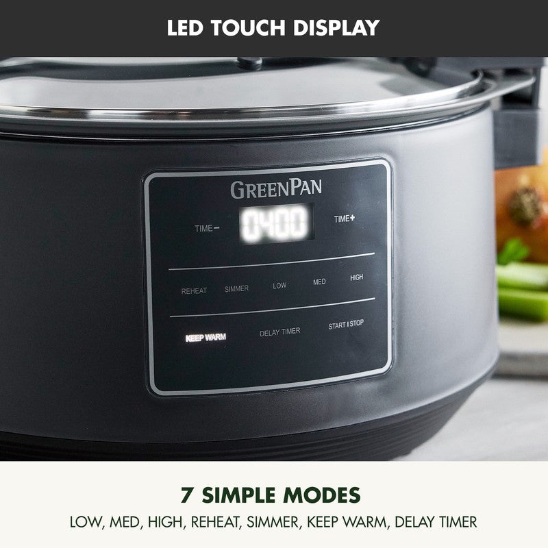 8 Quart Locking Lid Slow Cooker, Healthy Ceramic Nonstick, Graphite1