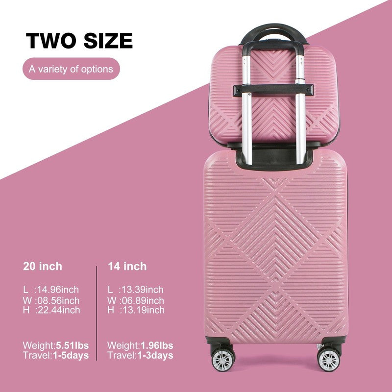 Luggage Sets 2 Piece Suitcase Set (14/20/)Hardside Suitcase with Spinner Wheels 2