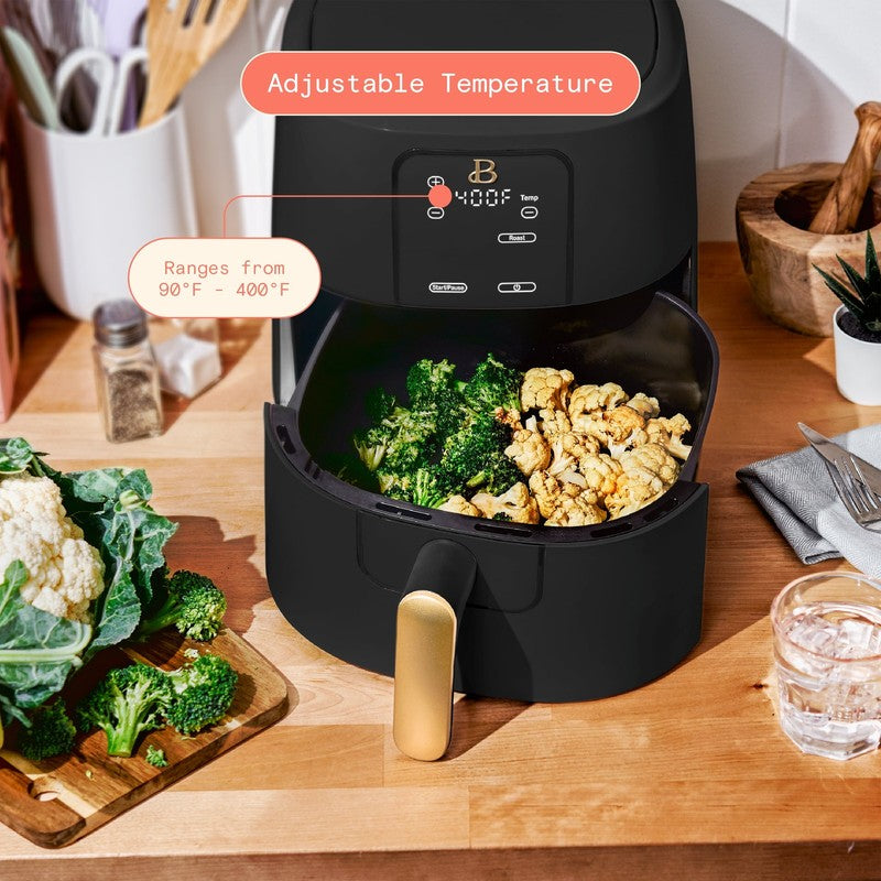 6 Qt Air Fryer w/ Turbocrisp Technology Evergood Ceramic Nonstick Black Sesame8