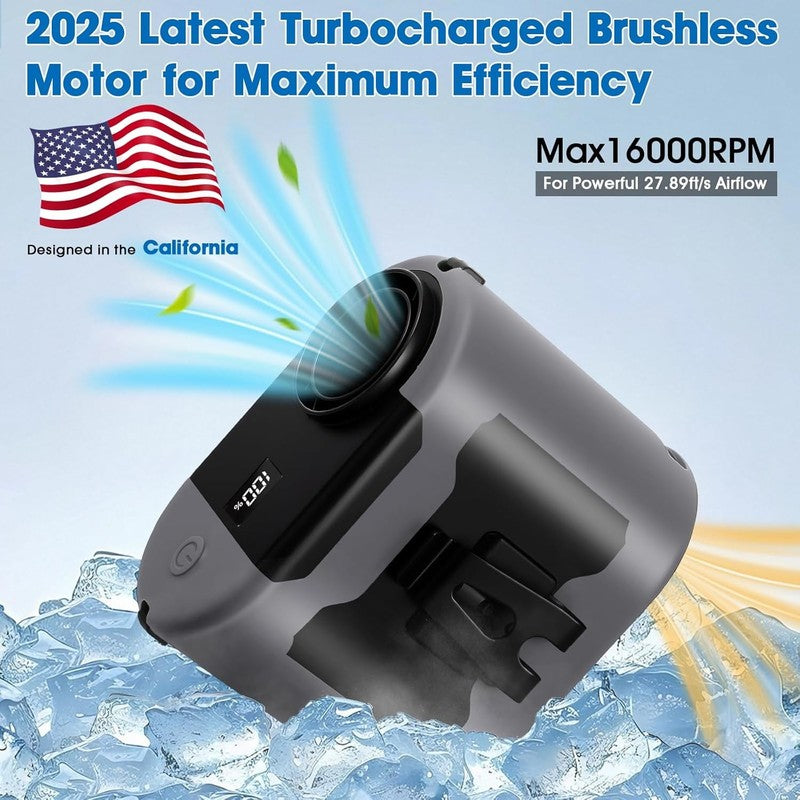 2025 Rechargeable Portable Waist Fan, 40H Battery, 5 Speeds for Outdoor Use1