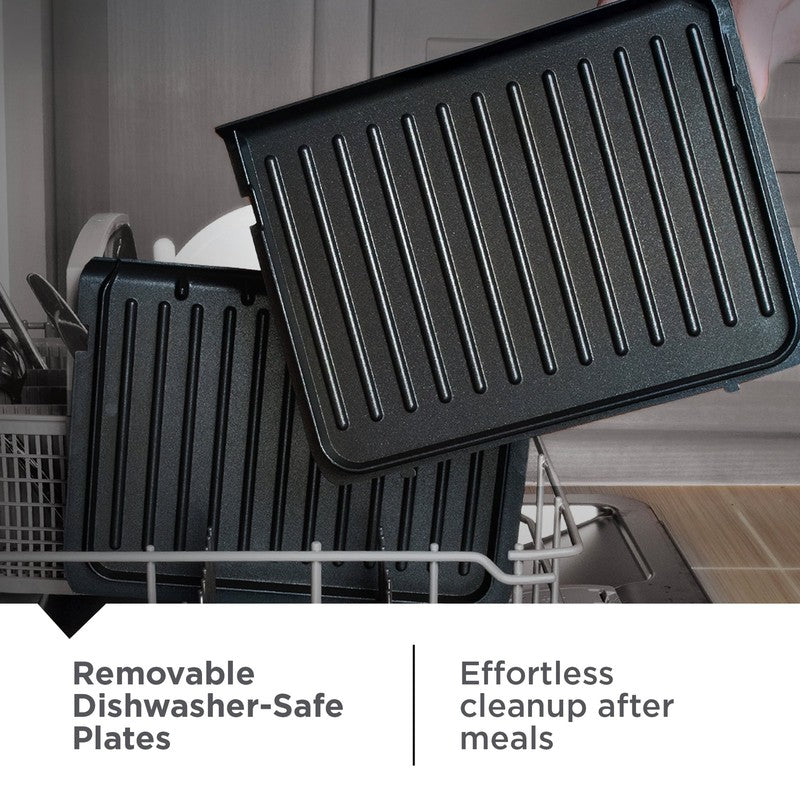 4 Serving Non Stick Removable Dishwasher Safe Plates Grill & Panini Maker4