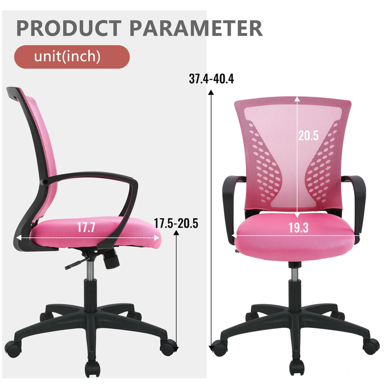 Ergonomic Office Chair, Lumbar Support, Adjustable Height with Armrests for Adul2