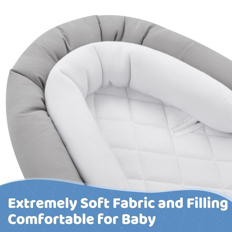 Infant Car Seat Insert Soft Minky 2 in 1 Reversible Baby Body Support Gray/White3