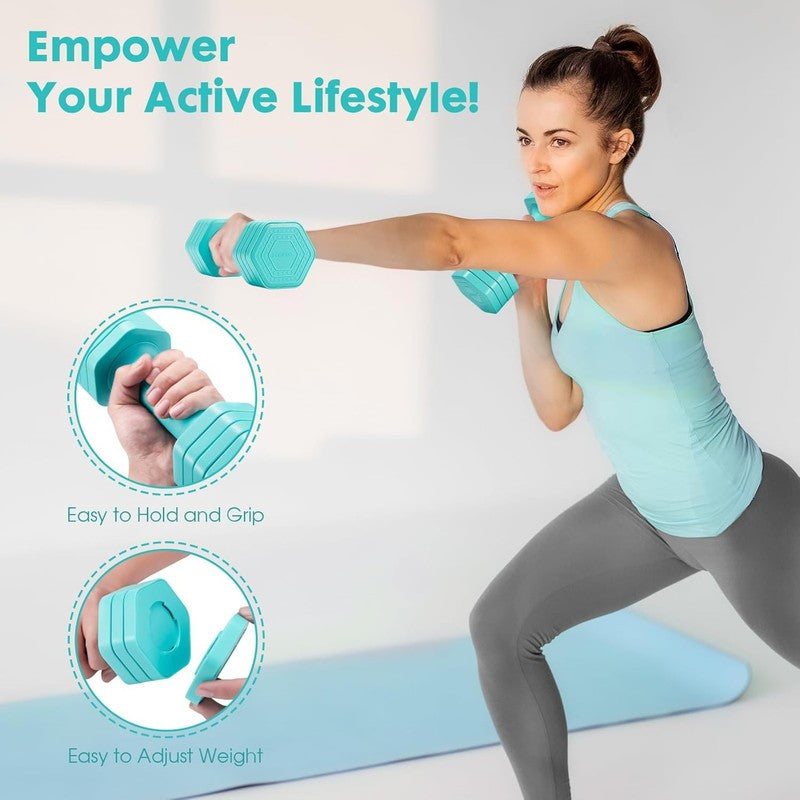 4-in-1 Adjustable Dumbbells 2-5lb TPU Handle Home Gym Weights for Women Blue2