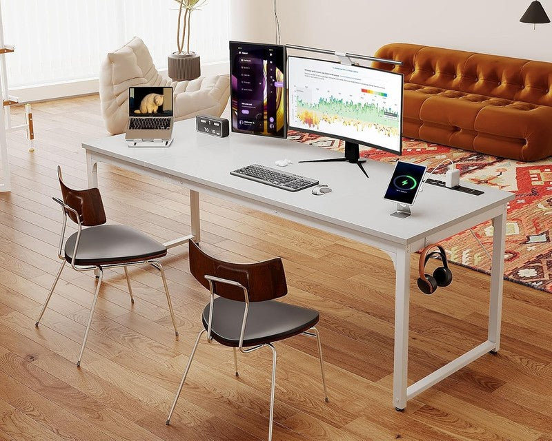 71'' Computer Desk w/ USB Ports Large Office Study Student Writing Desk White7
