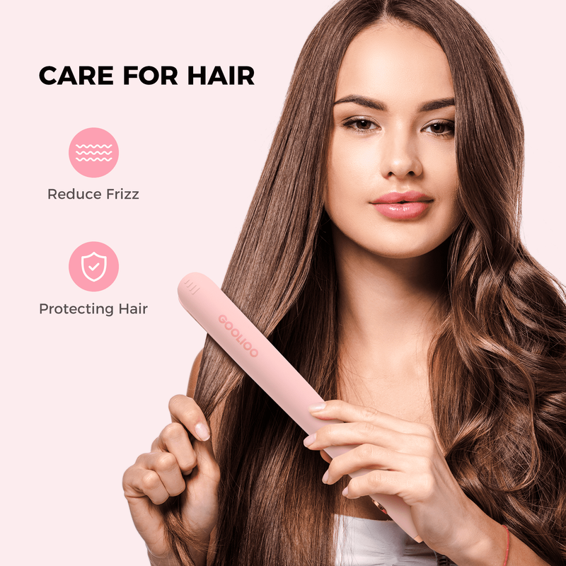 Hair Straightener 1 Inch Ionic Flat Iron and Curler 2 in 1 Pink5