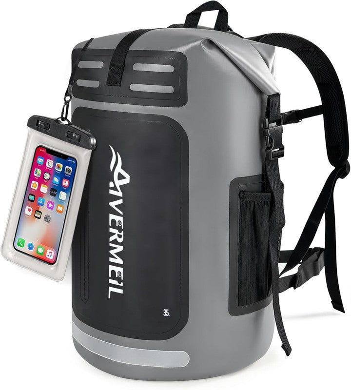 35L Waterproof Dry Bag Backpack Roll Top Hiking Kayak with Phone Case1