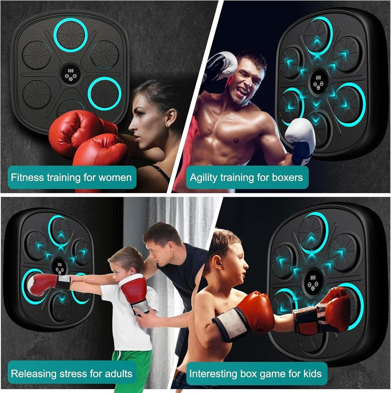 2025 Smart Music Boxing Machine Wall Mount w LED & Gloves for Home Workout6