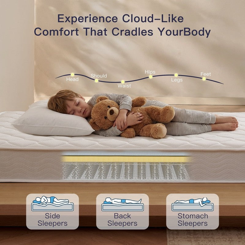 6" Twin Hybrid Mattress in a Box – Medium Firm Spring Bed for Kids & Bunk Beds3