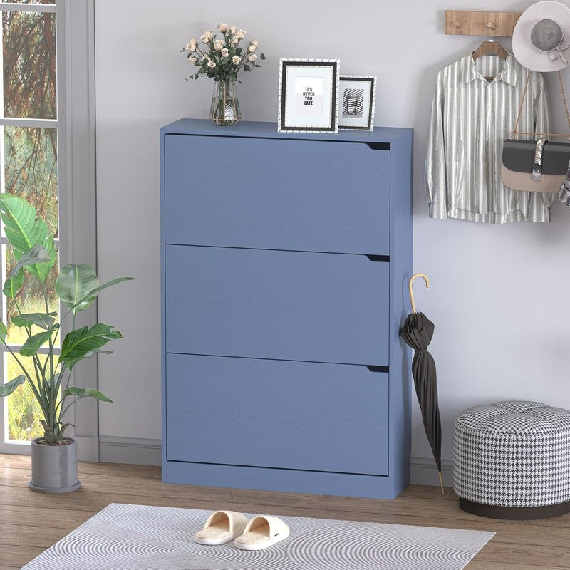 47.2'' Shoe Cabinet 3 Flip Drawers Freestanding Entryway Hallway Storage2