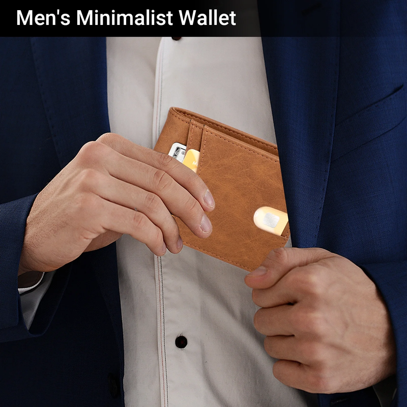Wallet for Men, Slim Leather Rfid Blocking Mens Wallet with 2 ID Windows, Bifold5