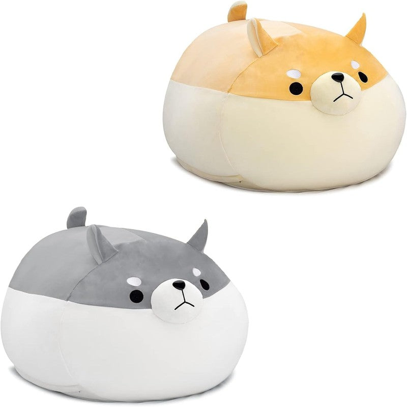 Stuffed Animal Storage Bean Bag Cover Kids Grey Shiba Inu Toy Organizer XL6