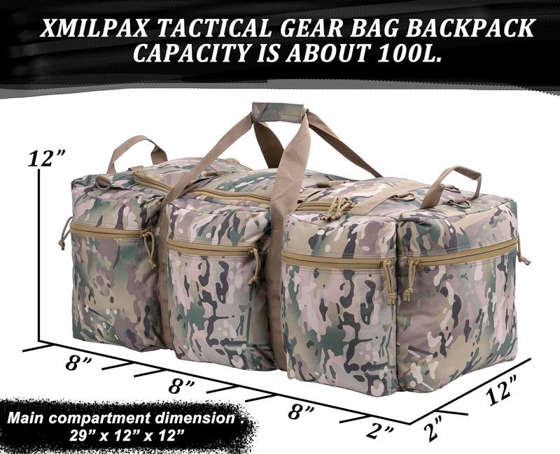 Military Tactical Duffel Bag 100L Large Travel Deployment Bag1
