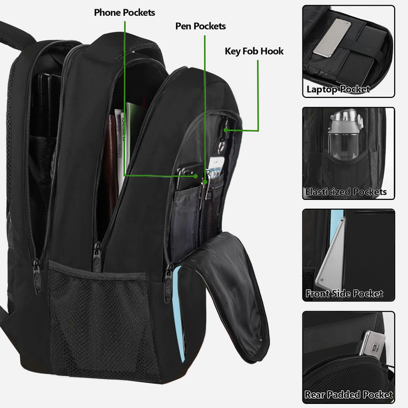 15.6" Laptop Backpack Anti Theft Business Travel Water Resistant Bag3
