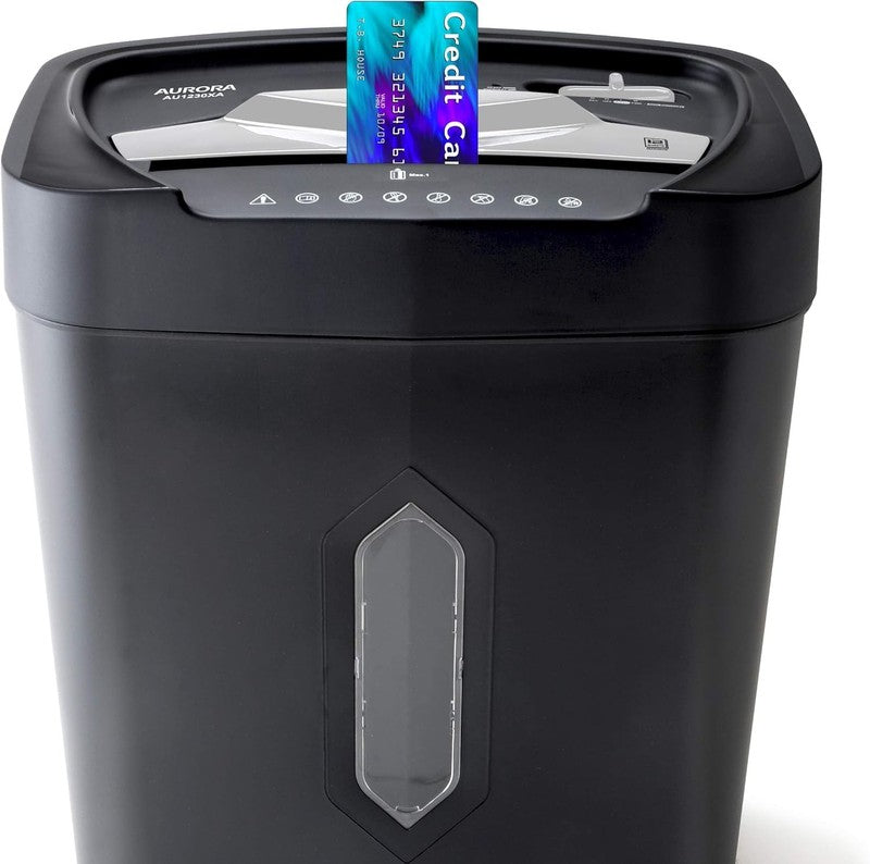 12 Sheet Crosscut Paper & Credit Card Shredder Anti Jam 5.2Gal Wastebasket1