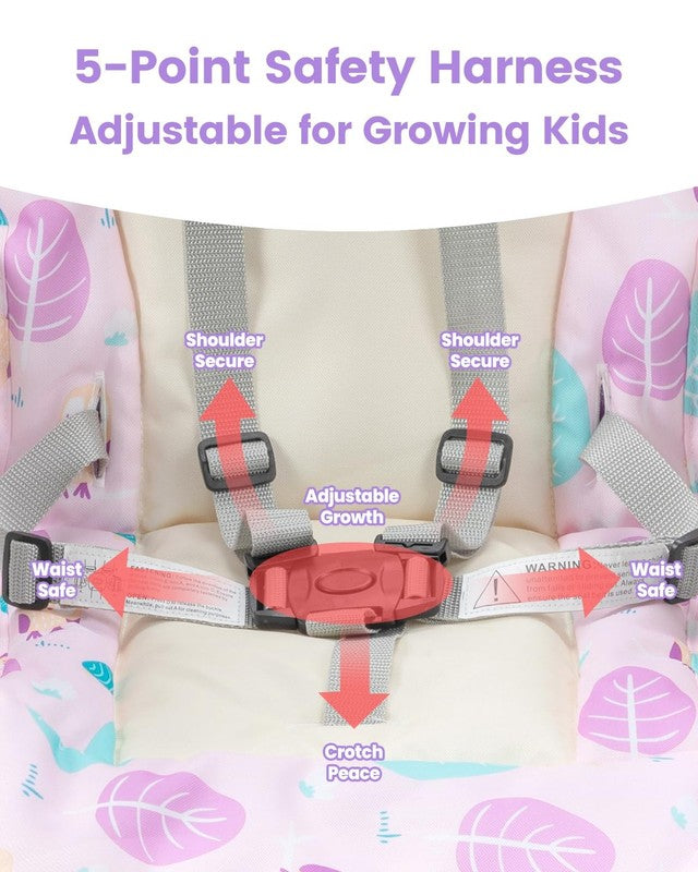 Convertible Baby High Chair Adjustable Feeding Chair for Toddlers 6M–6Y Purple2