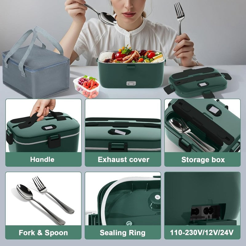 Electric Lunch Box 100W 1.8L Heated Food Warmer 12/24V 110 230V Portable3