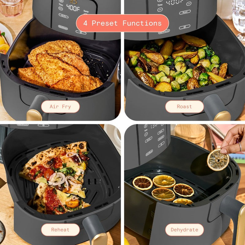 6 Qt Air Fryer w/ Turbocrisp Technology Evergood Ceramic Nonstick Oyster Grey3