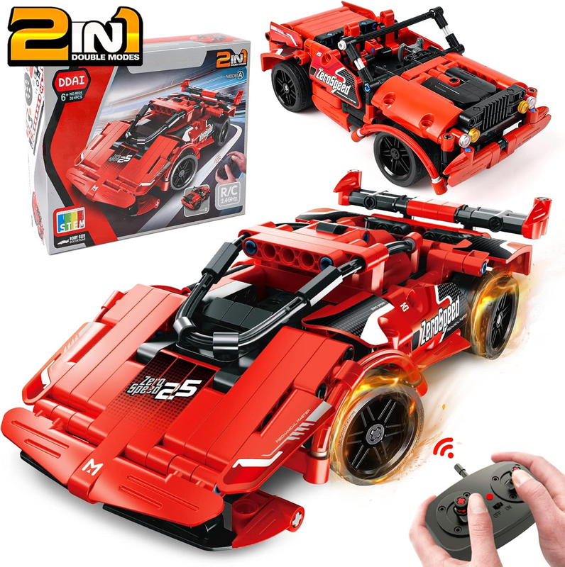 351PCS 2 in 1 RC Racing Car Building Blocks Toy DIY STEM Ages 6–120
