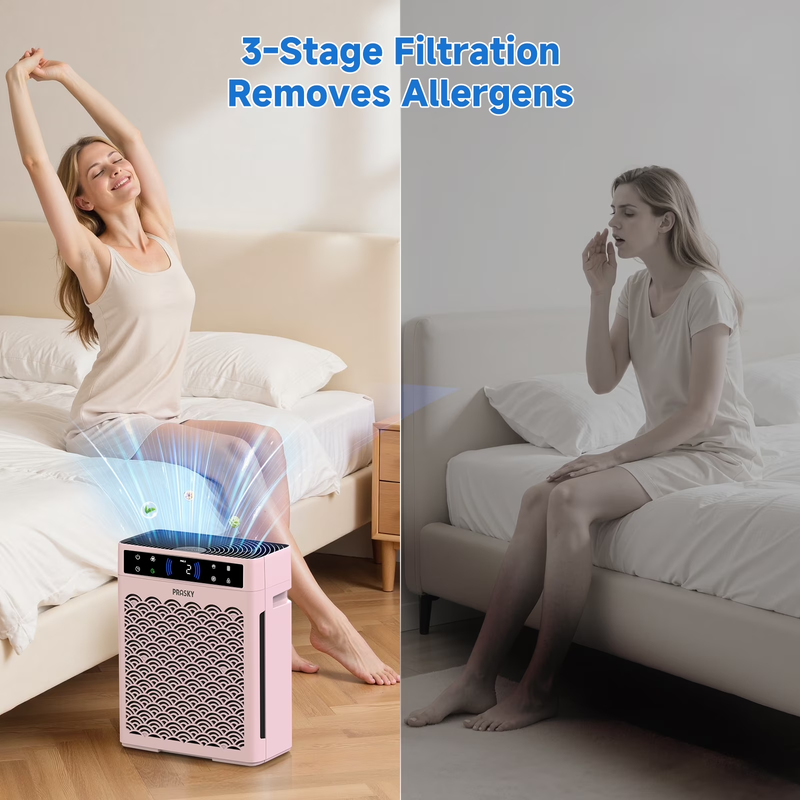 HEPA Air Purifier 2250 Sq Ft Home Pet Smoke Allergy Quiet Portable Pink5